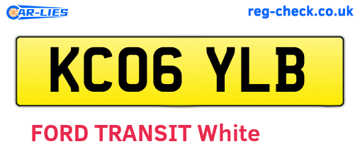 KC06YLB are the vehicle registration plates.