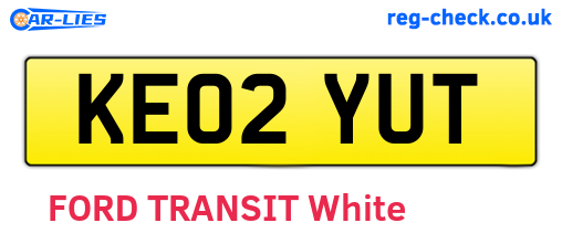 KE02YUT are the vehicle registration plates.
