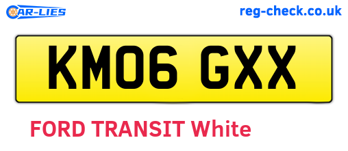 KM06GXX are the vehicle registration plates.