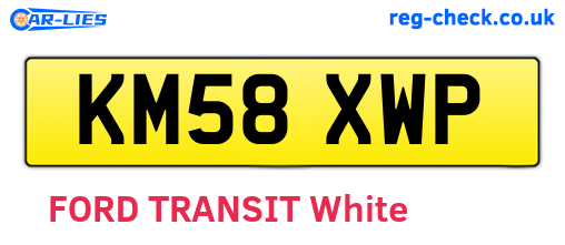 KM58XWP are the vehicle registration plates.