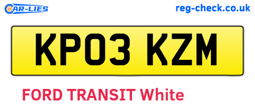 KP03KZM are the vehicle registration plates.