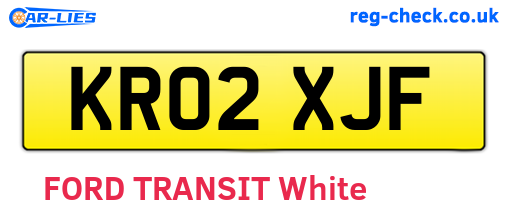 KR02XJF are the vehicle registration plates.