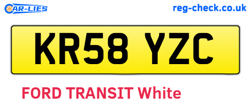 KR58YZC are the vehicle registration plates.