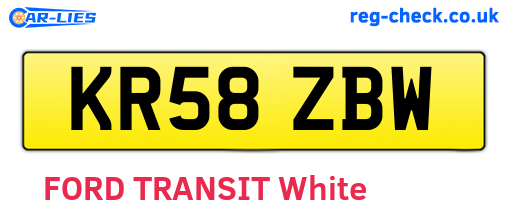 KR58ZBW are the vehicle registration plates.