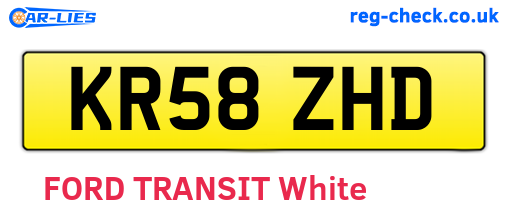 KR58ZHD are the vehicle registration plates.
