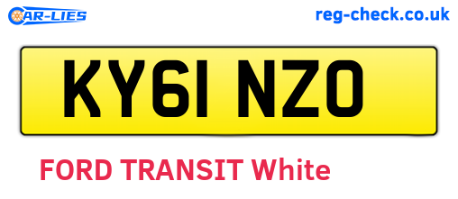 KY61NZO are the vehicle registration plates.