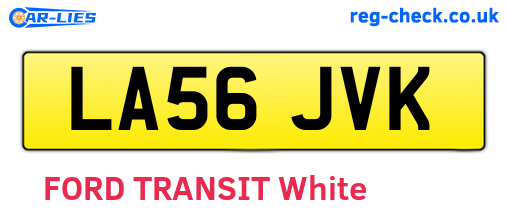 LA56JVK are the vehicle registration plates.