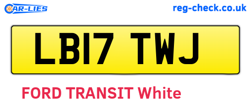 LB17TWJ are the vehicle registration plates.
