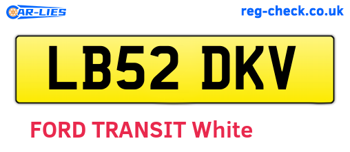 LB52DKV are the vehicle registration plates.