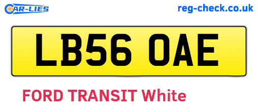 LB56OAE are the vehicle registration plates.
