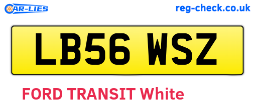 LB56WSZ are the vehicle registration plates.