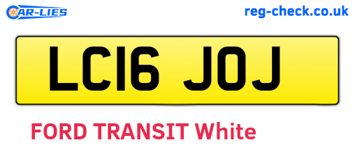 LC16JOJ are the vehicle registration plates.