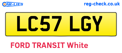 LC57LGY are the vehicle registration plates.