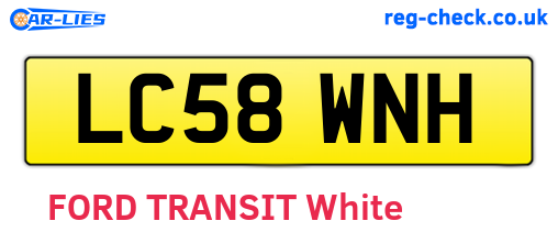 LC58WNH are the vehicle registration plates.