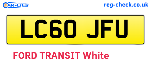 LC60JFU are the vehicle registration plates.