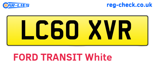 LC60XVR are the vehicle registration plates.