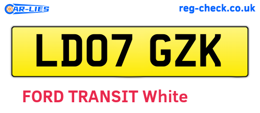 LD07GZK are the vehicle registration plates.