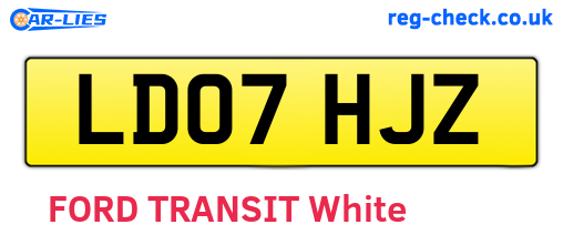 LD07HJZ are the vehicle registration plates.