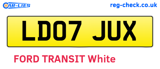 LD07JUX are the vehicle registration plates.