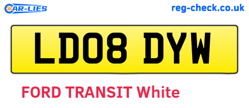 LD08DYW are the vehicle registration plates.