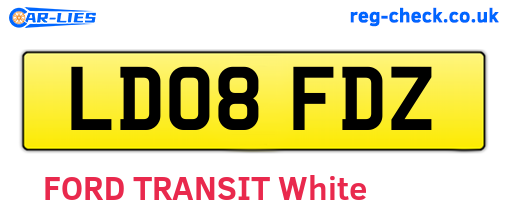 LD08FDZ are the vehicle registration plates.