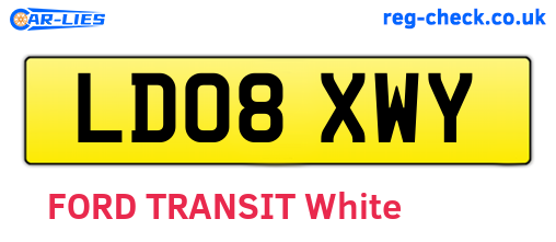 LD08XWY are the vehicle registration plates.