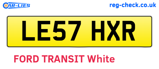 LE57HXR are the vehicle registration plates.