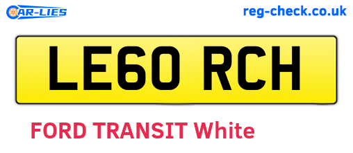 LE60RCH are the vehicle registration plates.