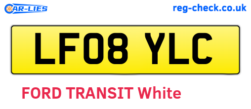 LF08YLC are the vehicle registration plates.