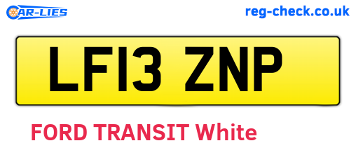 LF13ZNP are the vehicle registration plates.