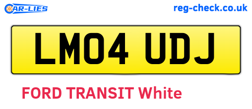 LM04UDJ are the vehicle registration plates.