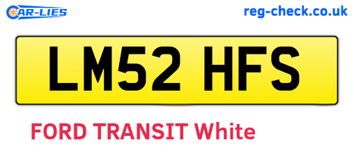 LM52HFS are the vehicle registration plates.