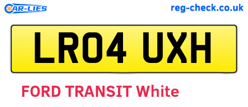 LR04UXH are the vehicle registration plates.