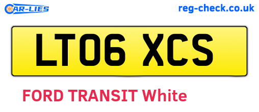 LT06XCS are the vehicle registration plates.
