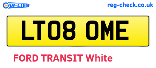 LT08OME are the vehicle registration plates.