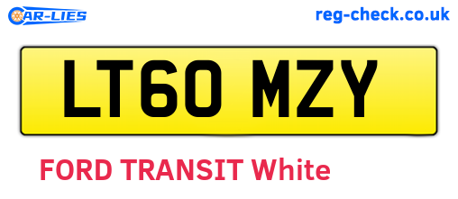 LT60MZY are the vehicle registration plates.