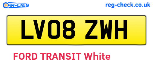 LV08ZWH are the vehicle registration plates.