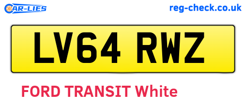 LV64RWZ are the vehicle registration plates.