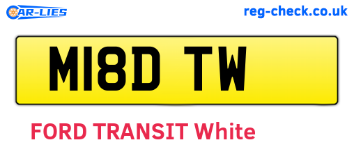 M18DTW are the vehicle registration plates.