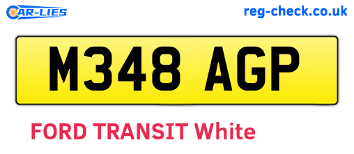 M348AGP are the vehicle registration plates.