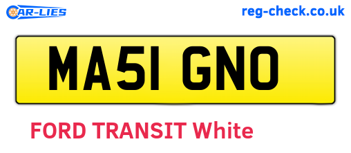 MA51GNO are the vehicle registration plates.