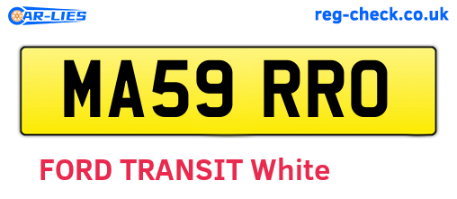 MA59RRO are the vehicle registration plates.