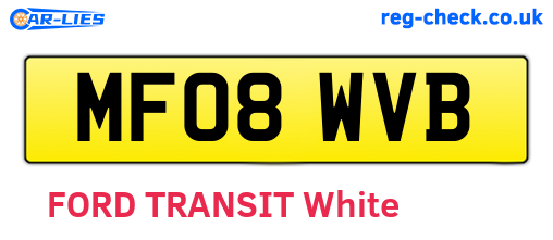 MF08WVB are the vehicle registration plates.