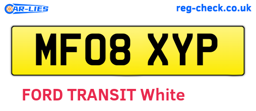 MF08XYP are the vehicle registration plates.