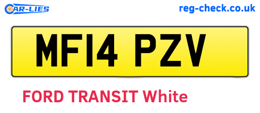 MF14PZV are the vehicle registration plates.
