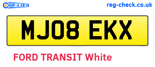 MJ08EKX are the vehicle registration plates.