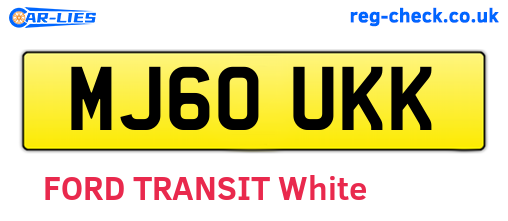 MJ60UKK are the vehicle registration plates.