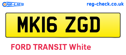 MK16ZGD are the vehicle registration plates.
