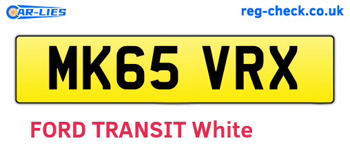 MK65VRX are the vehicle registration plates.