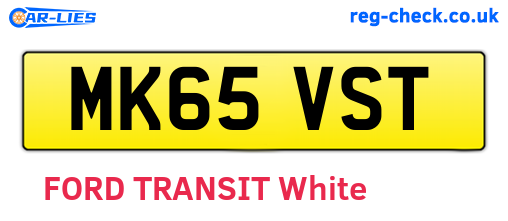 MK65VST are the vehicle registration plates.